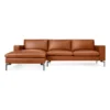 NEW STANDARD LEATHER SOFA W/ CHAISE