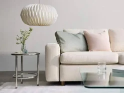 TUBULAR END TABLE -Cheap Chairs Shop steel end table with beige sofa and pendant COMPRESSED 700x525 1